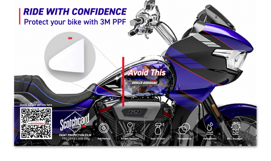 2015-2025 Harley Davidson Road Glide & Street Glide Fuel Tank Leg Rubs 3M Pro Series Paint Protection Film Kit
